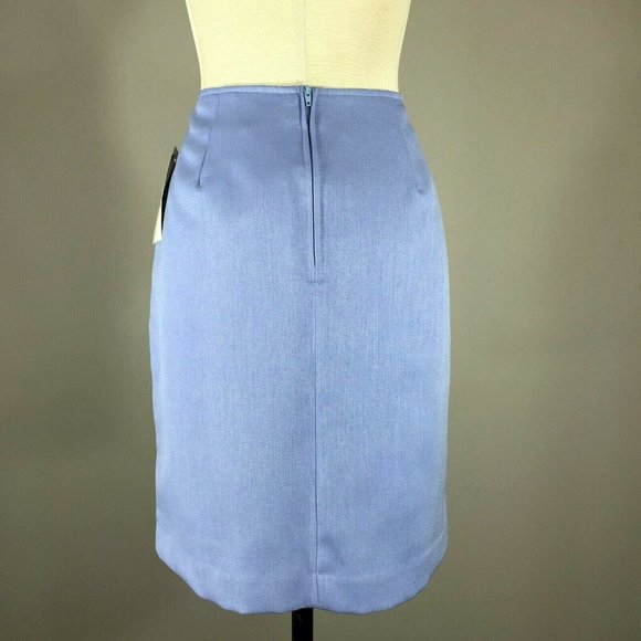 New Vintage Maren Light Blue Pencil Skirt - Fits Like 4/6 - Picture 4 of 11